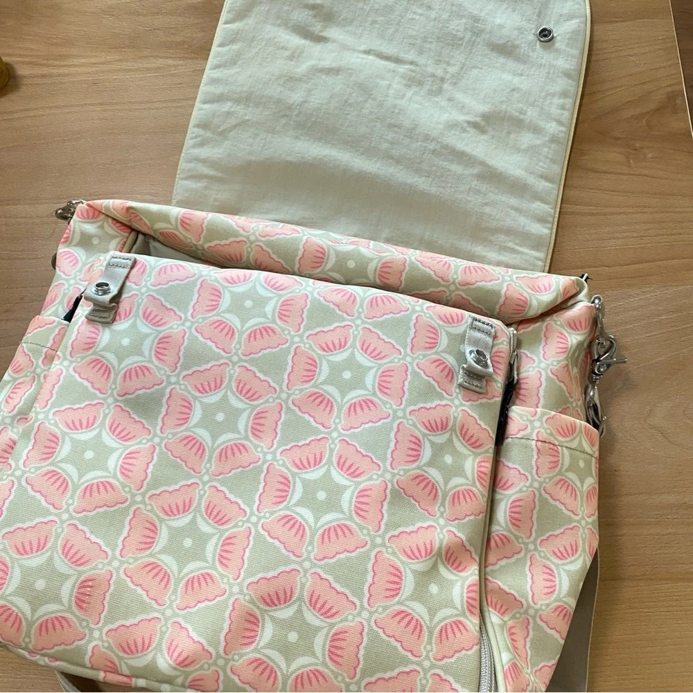 Petunia Pickle Bottom Boxy Backpack Diaper Bag | Pink Floral Glazed Canvas